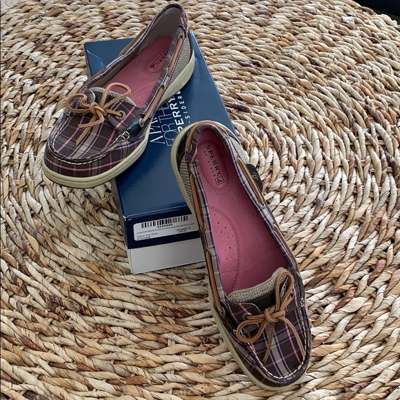 Sperry Top Sider Angelfish Brown Plaid Loafer